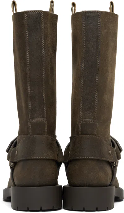 Burberry Soft Saddle Suede Knee-high Boots In Brown