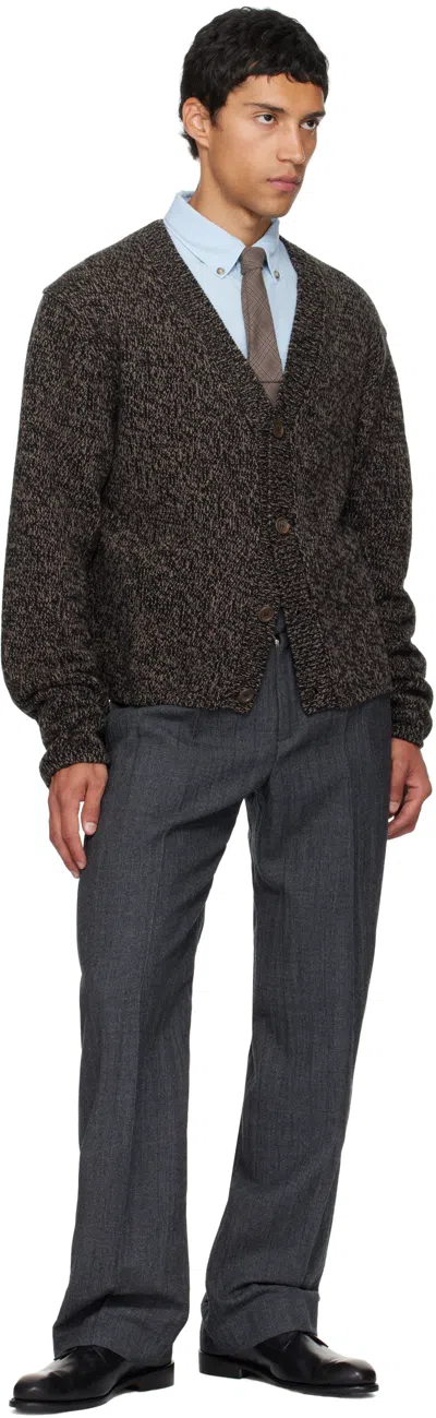 Our Legacy Pleated Glen Plaid Tie In Brown