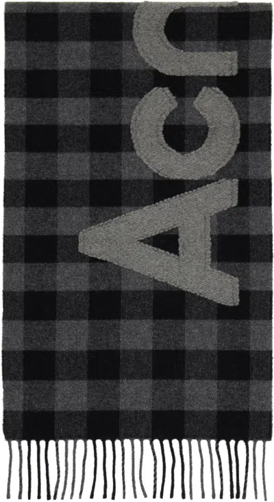Acne Studios Small Check Wool Scarf In Multi
