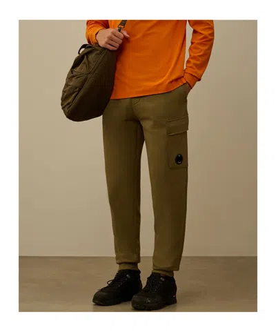 C.p. Company C.p.company Diagonal Raised Fleece Lens Sweatpants In Brown