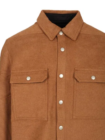Rick Owens Drkshdw Concordians Cropped Outershirt In Brown