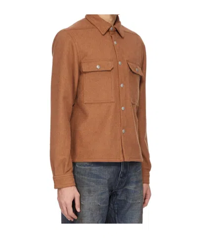 Rick Owens Drkshdw Concordians Cropped Outershirt In Brown