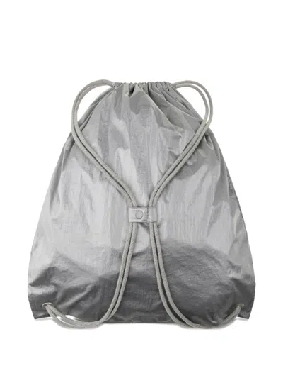 Rest&recreation Drawstring Nylon Backpack In Silver