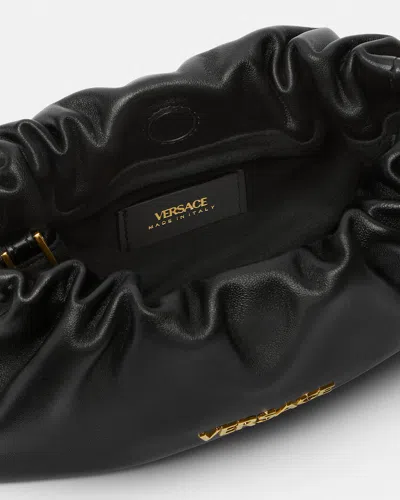 Versace Mini Tag Shoulder Bag In Black