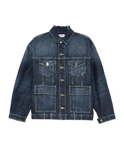 Jean Paul Gaultier Drop-shoulder Denim Jacket In Blue