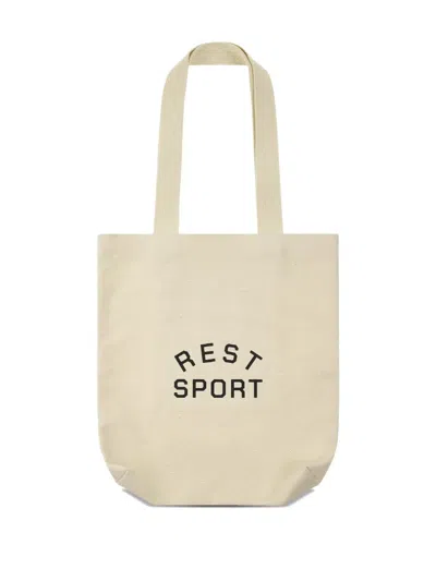 Rest&recreation Logo-print Cotton Tote Bag In Neutral