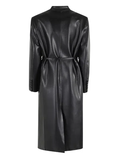 Isabelle Blanche Belted Wrap Coat In Black