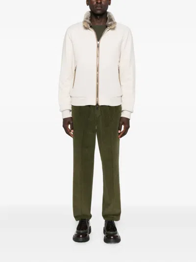 Moorer Long-sleeved Stand-up Collar Jacket In Neutral