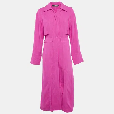 Pre-owned Jacquemus Pink Viscose Long Button Down La Collectionneuse Coat S