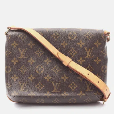 Pre-owned Louis Vuitton Musette Tango Long Strap Shoulder Bag Monogram Canvas In Brown