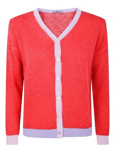 In Bed With You Contrast-panel Cardigan In Pink