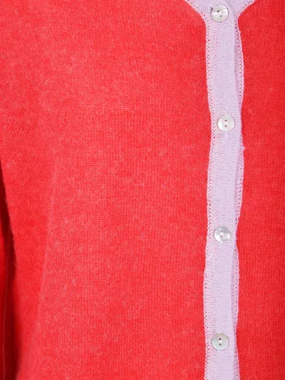 In Bed With You Contrast-panel Cardigan In Pink