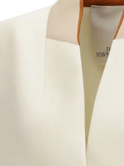 Di Stavnitser Contrast-collar Button Coat In Neutral