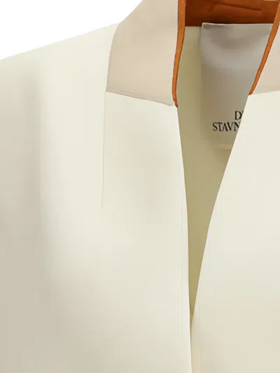 Di Stavnitser Contrast-collar Button Coat In Neutral