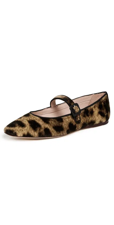 Loeffler Randall Ginger Mary Jane Flats Leopard In Transparent