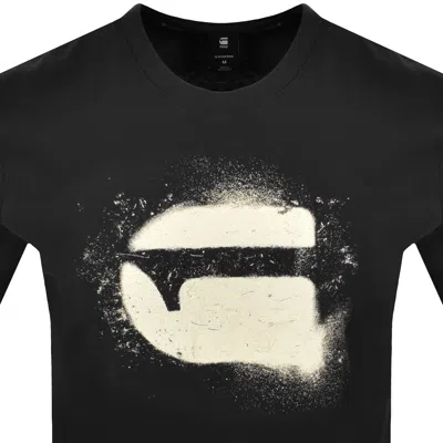 G-star Spray Logo T Shirt Black In Black