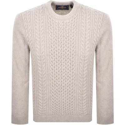Henri Lloyd Cable Knit Jumper Grey In Neutral