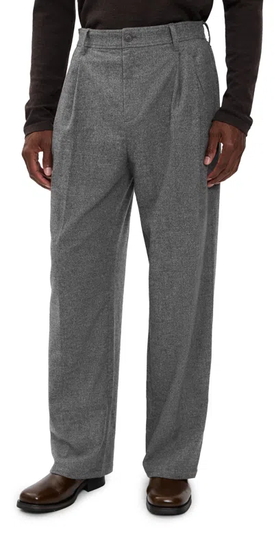 Simkhai Falcon Pleated Pull On Wide Leg Pants Charcoal Melange In Gray