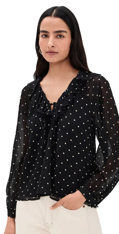 Rails Honora Polka-dot Chiffon Blouse In Multi