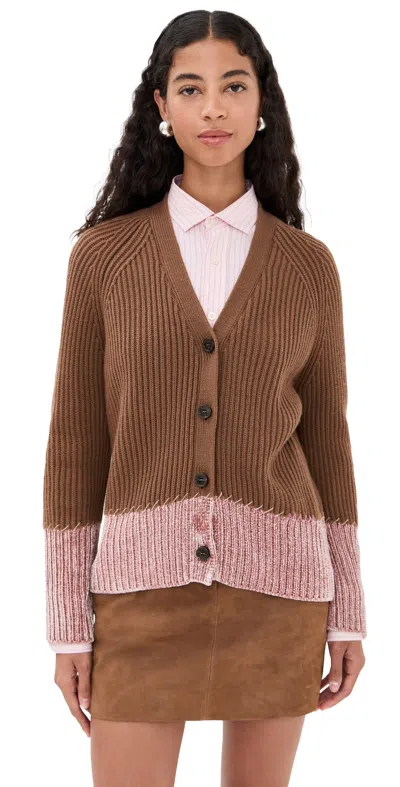 Marni Cardigan With "color Block" Pattern In Burgundy