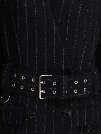 Isabel Marant Fyma Chalk Stripe Virgin Wool Blazer In Black