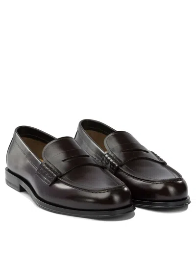 Henderson Baracco Leather Penny Loafers In Brown