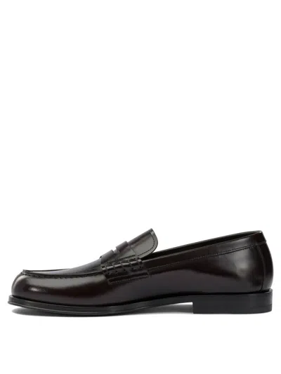 Henderson Baracco Leather Penny Loafers In Brown