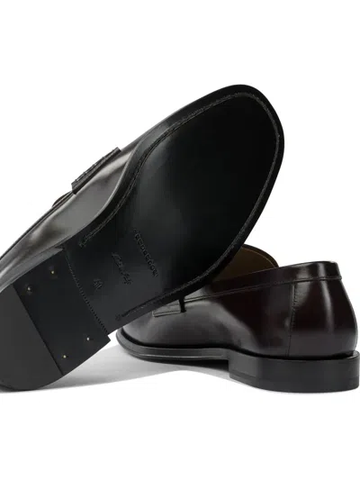 Henderson Baracco Leather Penny Loafers In Brown