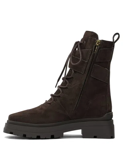 Jimmy Choo Dark Brown Noemi Combat Boots In Brown
