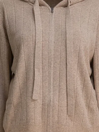Max Mara Hooded Cashmere Cardigan Featuring Drawstring Detail In Brown