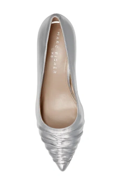 Marc Fisher Ltd Paria Pointed Toe Kitten Heel Pump In Silver