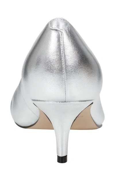 Marc Fisher Ltd Paria Pointed Toe Kitten Heel Pump In Silver