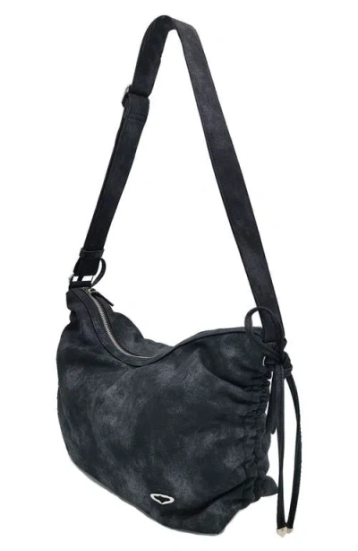 Oryany Rusty Large Distressed Canvas Shoulder Bag In Black