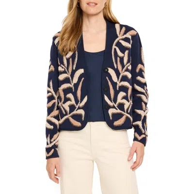Nic + Zoe Nic+zoe Midnight Fern Tufted Knit Jacket In Multi