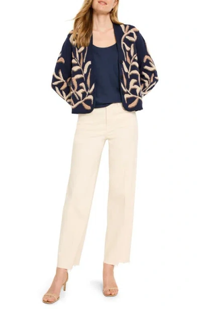Nic + Zoe Nic+zoe Midnight Fern Tufted Knit Jacket In Multi