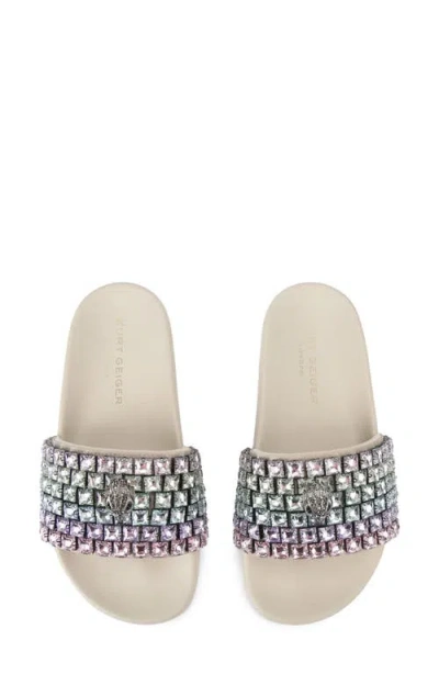 Kurt Geiger London Meena Eagle Slide Sandal In White