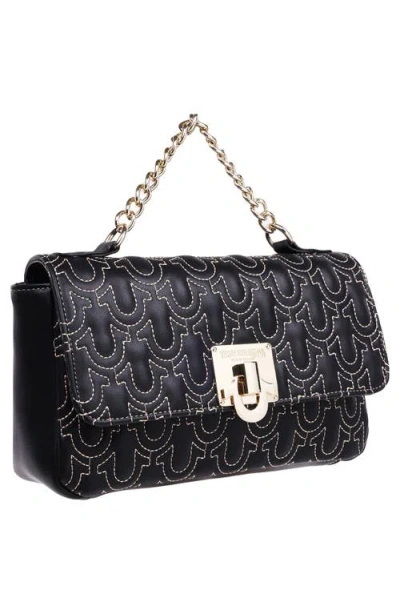 True Religion Horseshoe Quilted Flap Shoulder Bag In Black