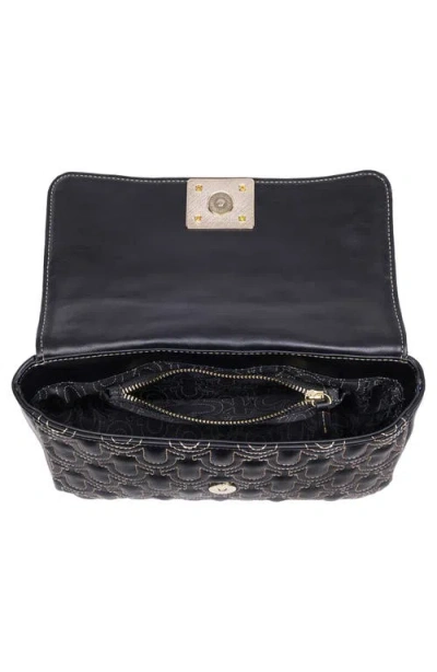 True Religion Horseshoe Quilted Flap Shoulder Bag In Black