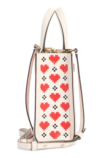Kate Spade New York Manhattan Pixel Hearts Mini Tote In Neutral