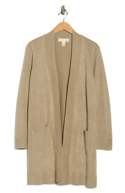 By Design Hudson Mid Thigh Lightweight Cardigan In Brown