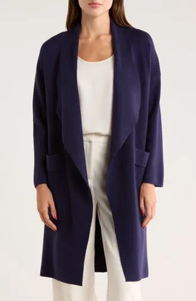 By Design Andrea Open Front Pocket Cardigan In Blue