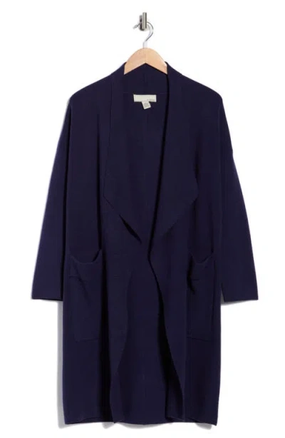 By Design Andrea Open Front Pocket Cardigan In Blue