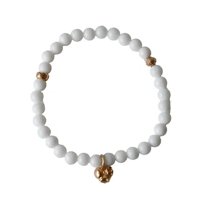 Chrome Hearts Vine Heart Pendant Bead Bracelet Gold