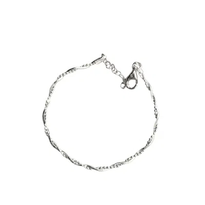 Spero London Bead Chain Twisted Sterling Silver Bracelet In Silver