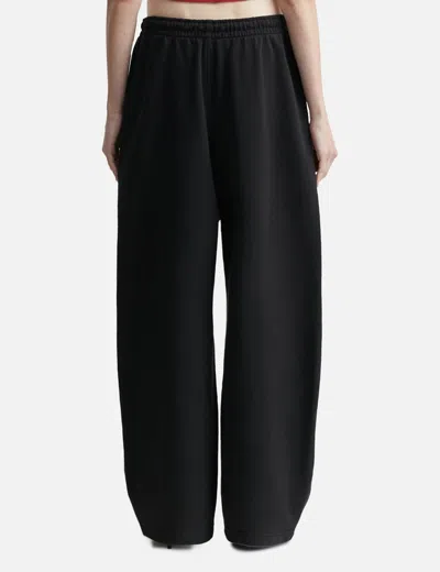 Alexander Wang T Cotton Terry Sweatpant With Crystal Hotfix Drawcord In Black