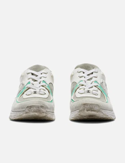 Pre-owned Chanel Fabric &amp; Suede Cc Low Top Sneakers