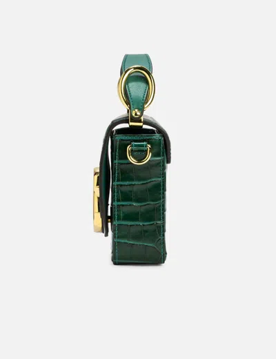 Chloé C Calfskin Croco Mini Bag In Green