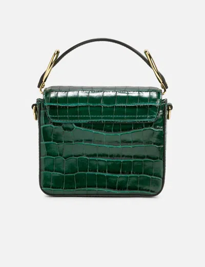 Chloé C Calfskin Croco Mini Bag In Green