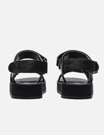 Prada Logo Strap Platform Sandals In Black
