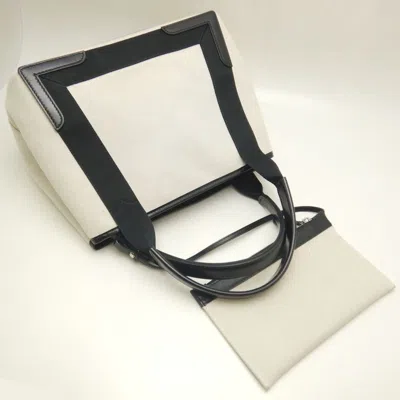 Pre-owned Balenciaga Black Ivory Canvas Leather Tote Bag ()